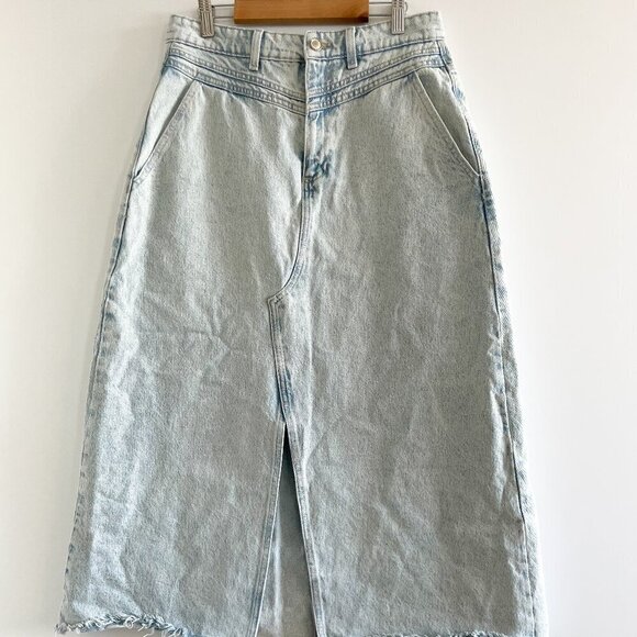 Zara Long Denim Skirt - Picture 2 of 11